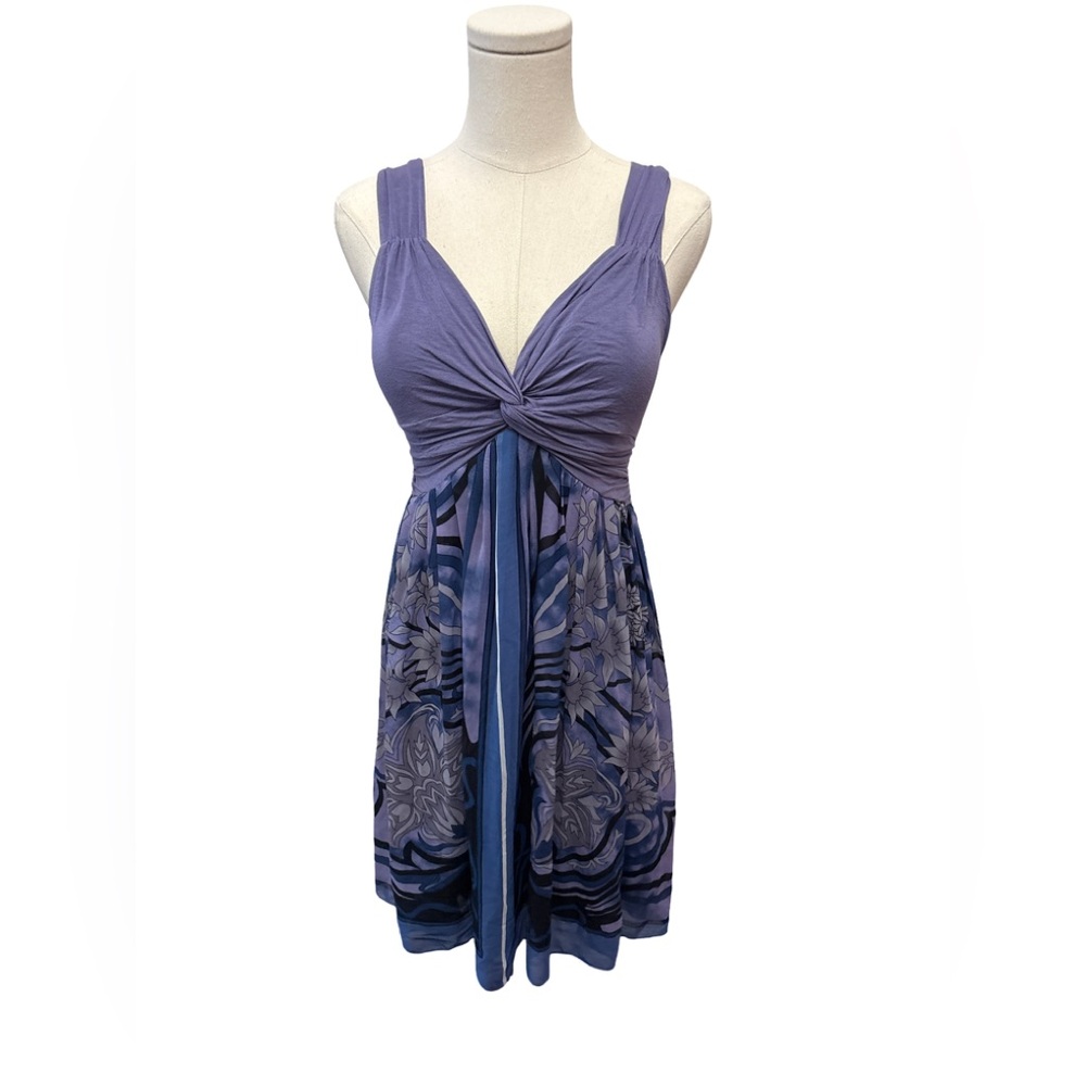 Purple and Blue Sleeveless Dress